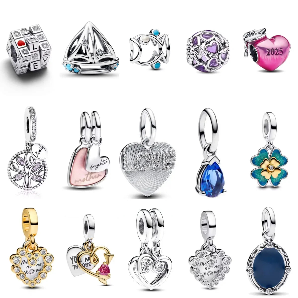 Hot Selling 925 Sterling Silver Sailboat Elephant Graduation Cap Charm | Fit Original Bracelet Jewelry Gift