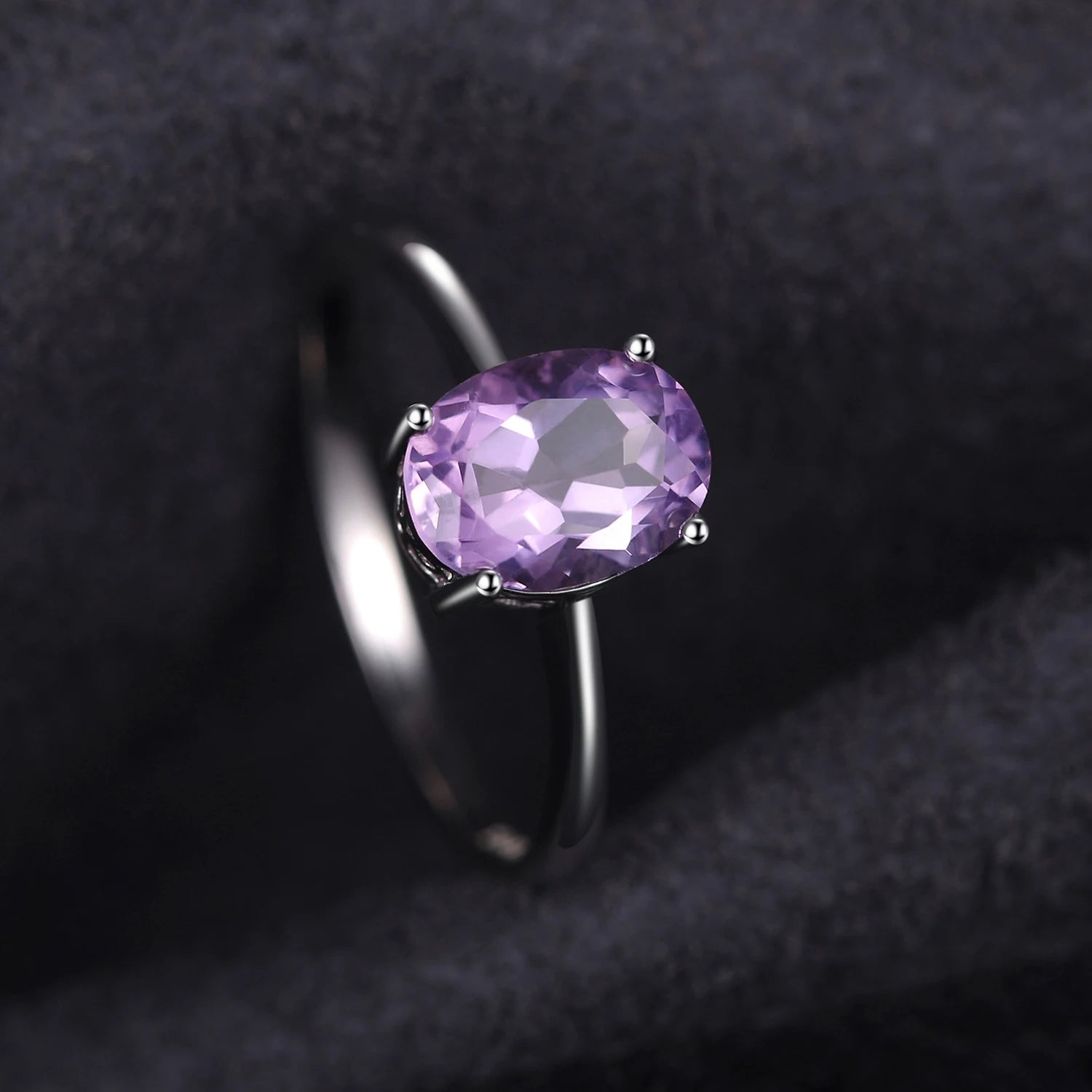 JewelryPalace 925 Sterling Silver Oval Gemstone Ring for Women | Rose & Yellow Gold Plated Amethyst Citrine Garnet Topaz Peridot Ring