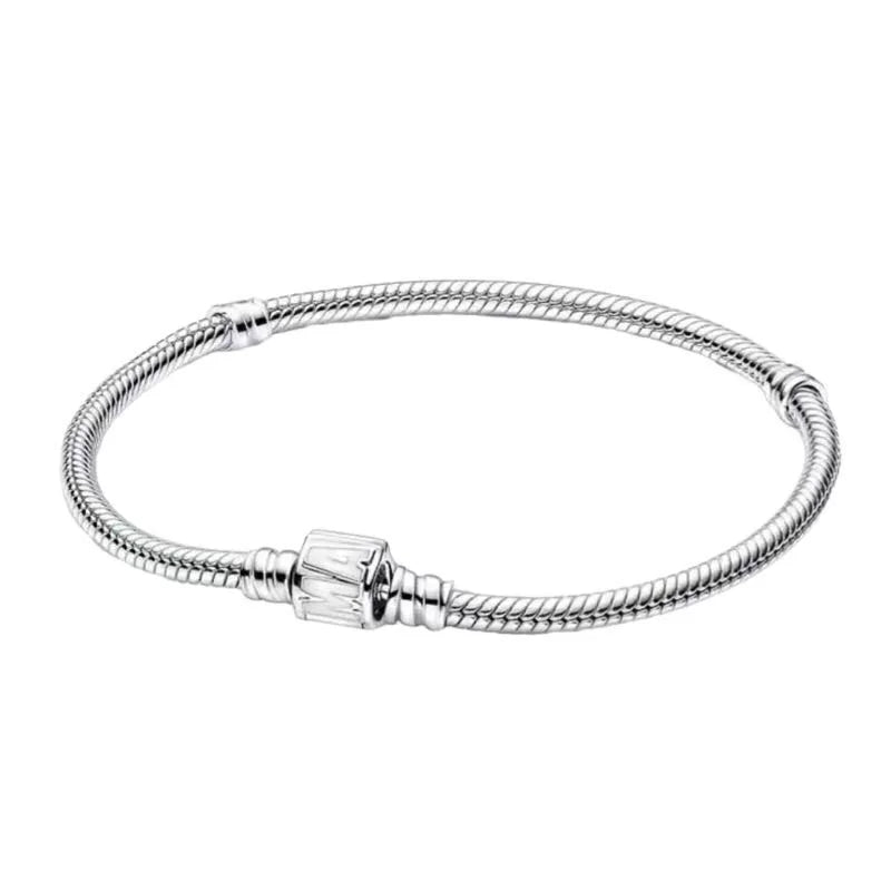 Disney 925 Sterling Silver Charm Bracelet | Mickey Minnie Stitch Jewelry