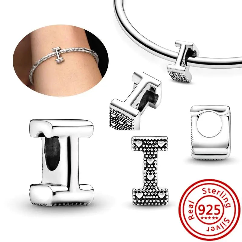 925 Sterling Silver A–Z Alphabet Letter Charms | Gold & Silver Beads for Women DIY Bracelet Jewelry
