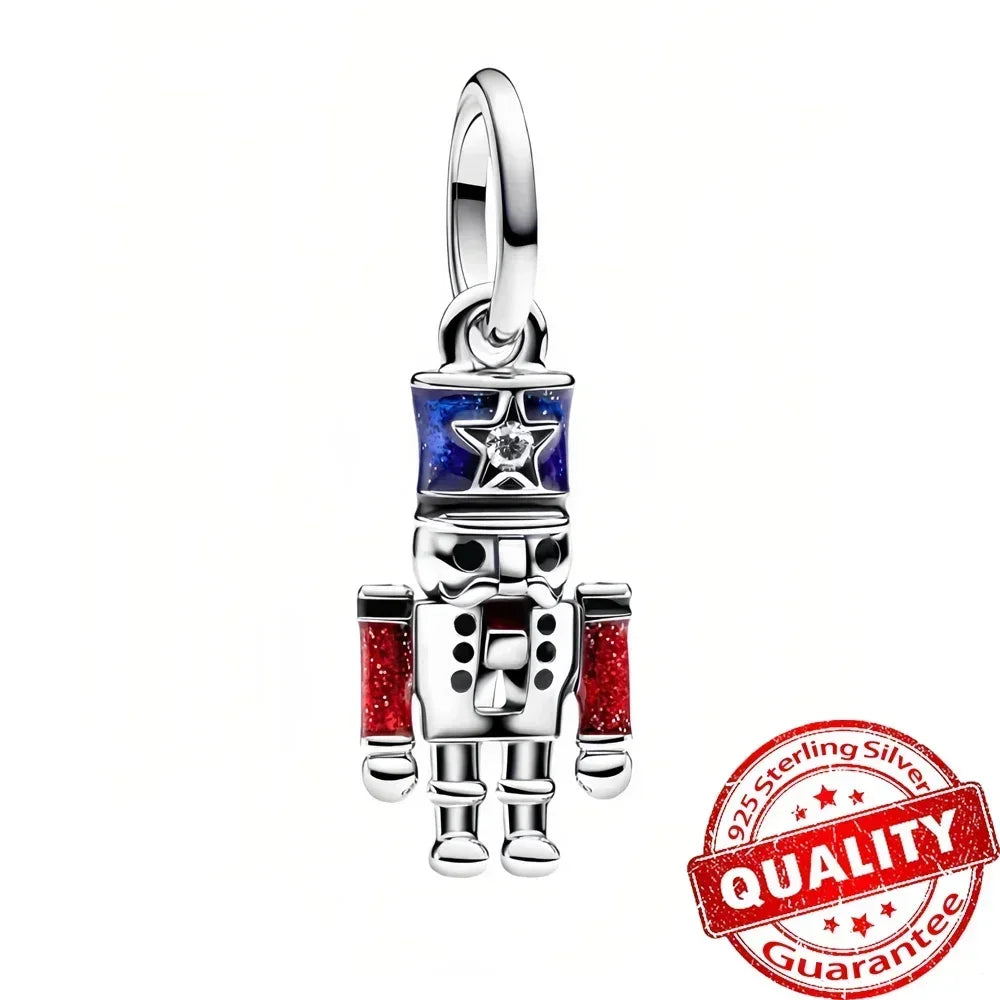 Christmas 925 Sterling Silver Charms | Santa Claus Reindeer Snowman Tree Beads Fit Original Bracelet