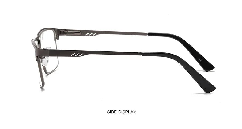 Men’s Square Metal Large Frame Prescription Glasses – Blue Light Blocking & Eye Protection Eyewear