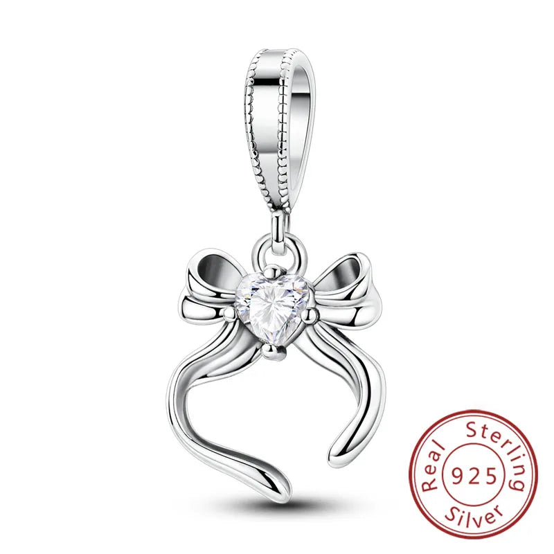 925 Sterling Silver Ballet Shoes & Perfume Bottle Charms | Bow Beads Fit Original Bracelet Pendant DIY Fine Jewelry for Women