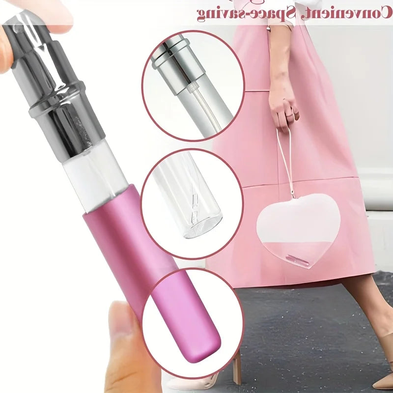 4-Pack Mini 0.16oz Perfume Spray Bottles – Refillable Travel Spray Containers with 3 Dispensers | Portable Perfume Pump Cases