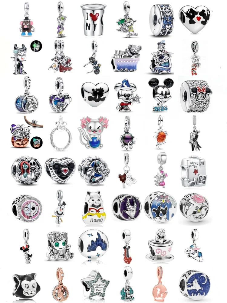 925 Sterling Silver Heart, Crab & Octopus Charms | Fit Original European Bracelet DIY Jewelry Accessories