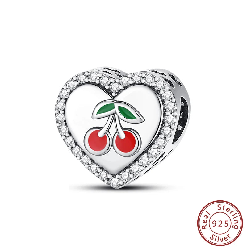 925 Sterling Silver Dessert Afternoon Tea Charm – Coffee, Cake, Pizza & Fries Beads Fit Original Pandora Bracelet DIY Jewelry