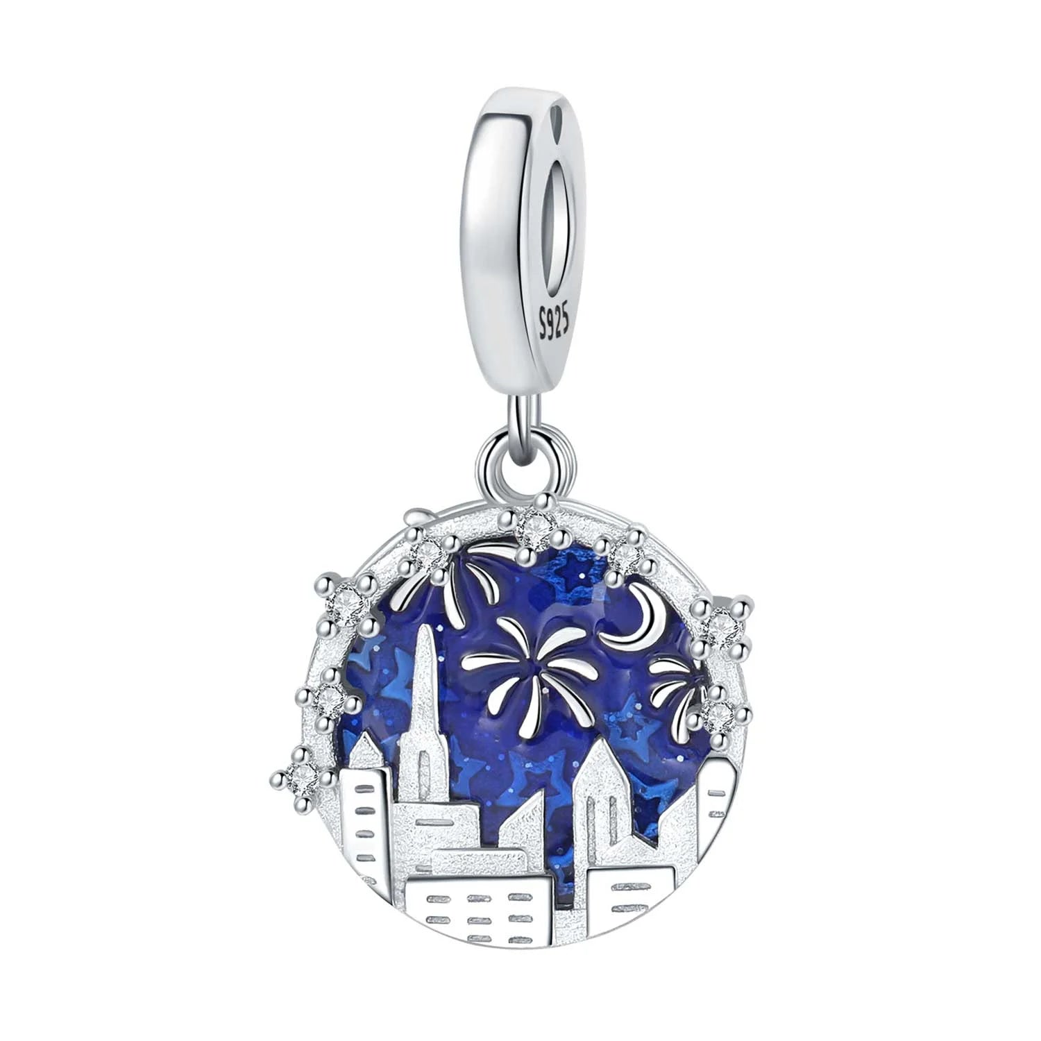 925 Sterling Silver Golden London Big Ben Charm Pendant | Travel Series Bead for Women DIY Bracelet Jewelry Gift