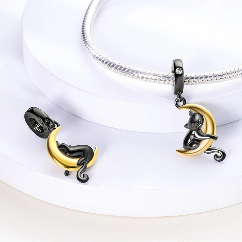 Cat Collection 925 Sterling Silver Charms Bead | Persian Bell & Multifarious Cat Dangle Fit Pandora Bracelet Necklace DIY Jewelry