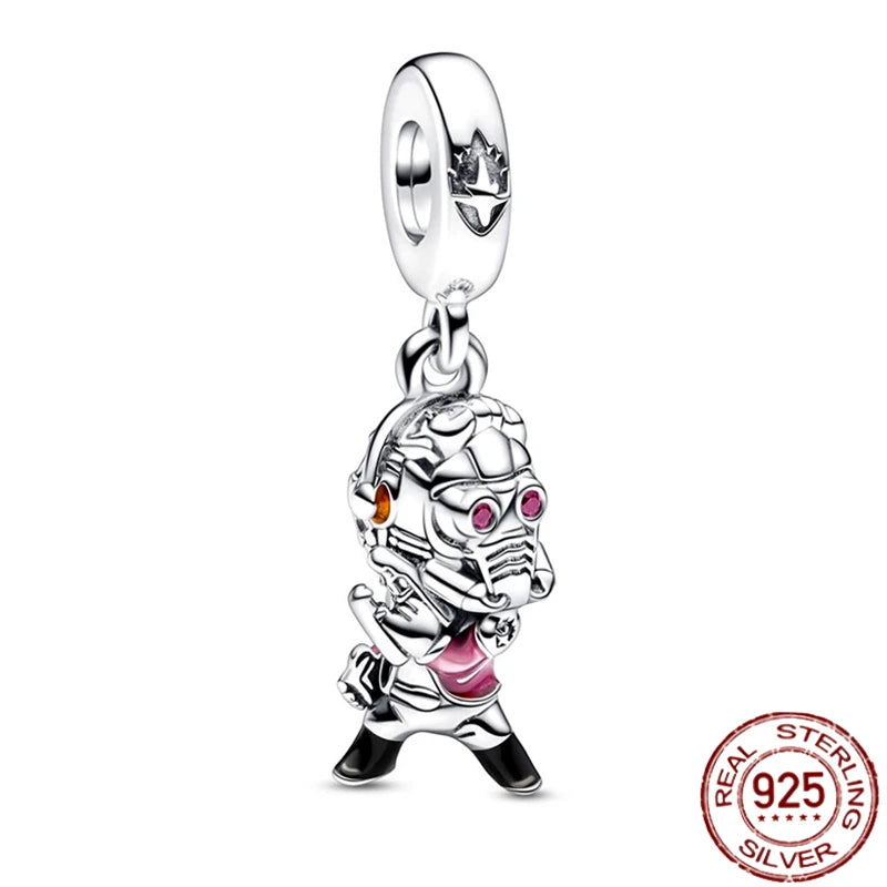 MINISO Marvel 925 Sterling Silver Charms Deadpool Wolverine Beads for Bracelet DIY Jewelry