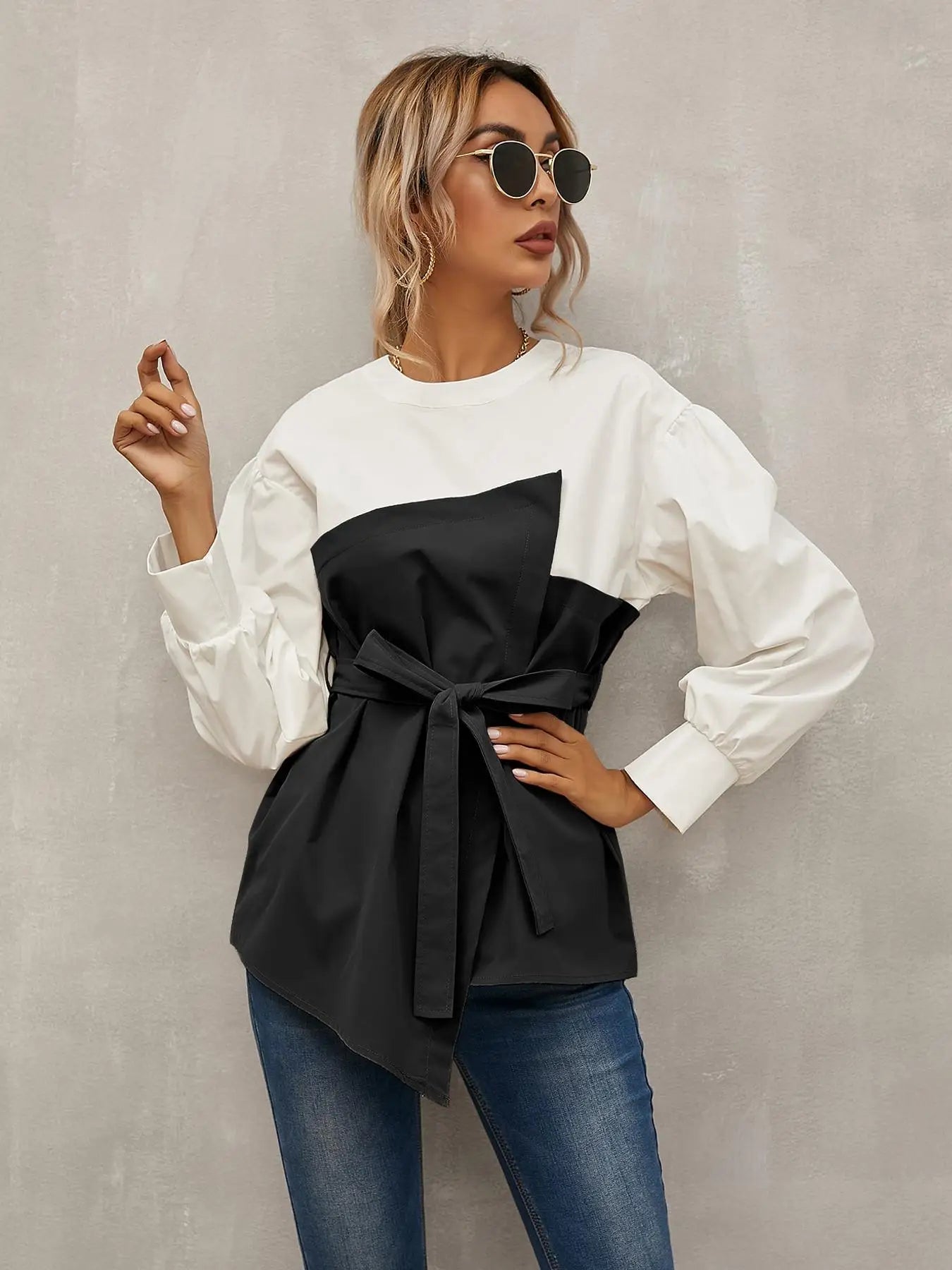 Women’s Casual Woven Shirt – Fall & Winter Fitted Top | Moderate Fabric Thickness for Daily Wear