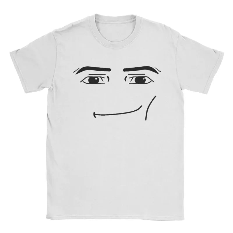 Anime Robot Roblox Face T-Shirt – Women’s Fun Crew Neck Short Sleeve Harajuku Tee