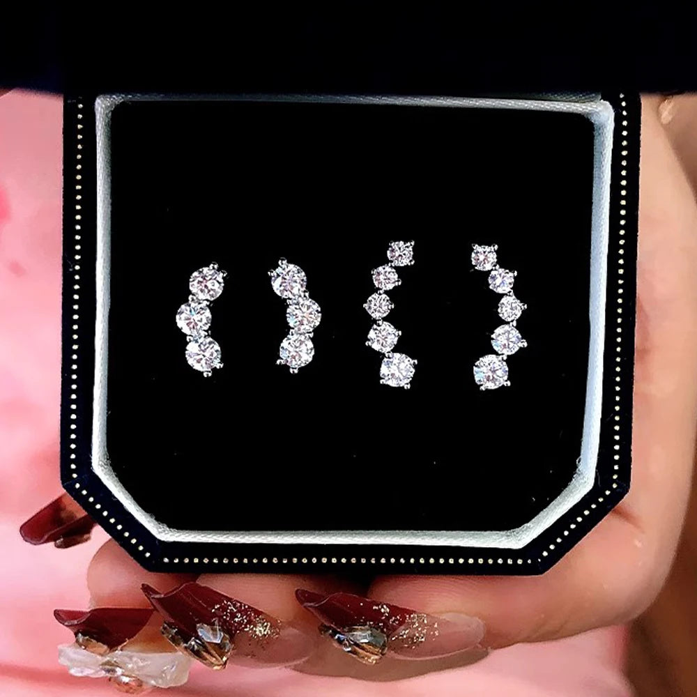 Real D Color Moissanite Diamond Earrings GRA Certified | 925 Sterling Silver Sparkling Studs for Women