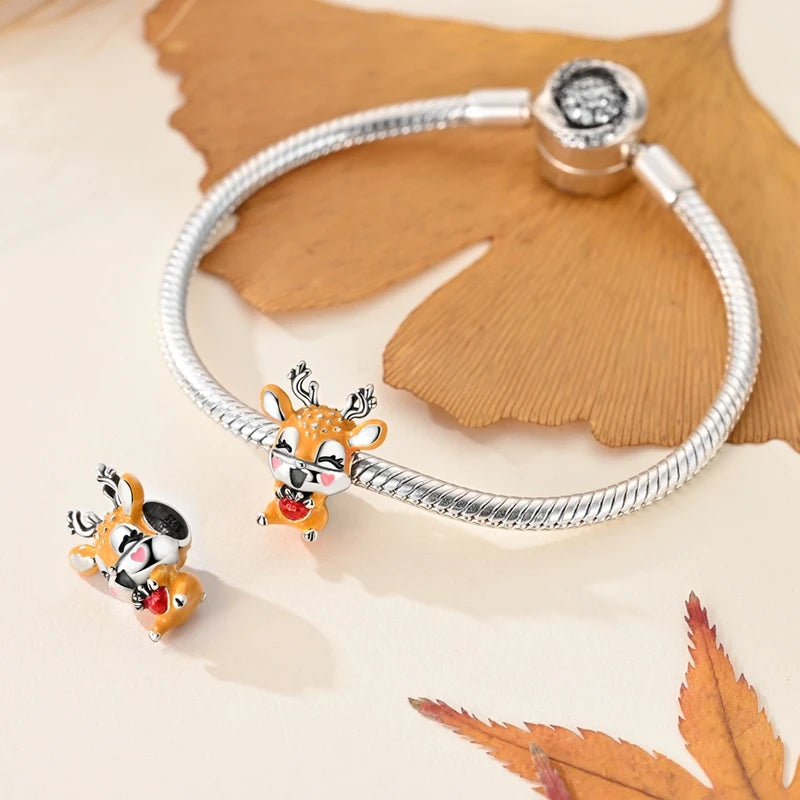 Halloween 925 Sterling Silver Charms | Pumpkin Skeleton Witch Bat Beads for Bracelet DIY Jewelry