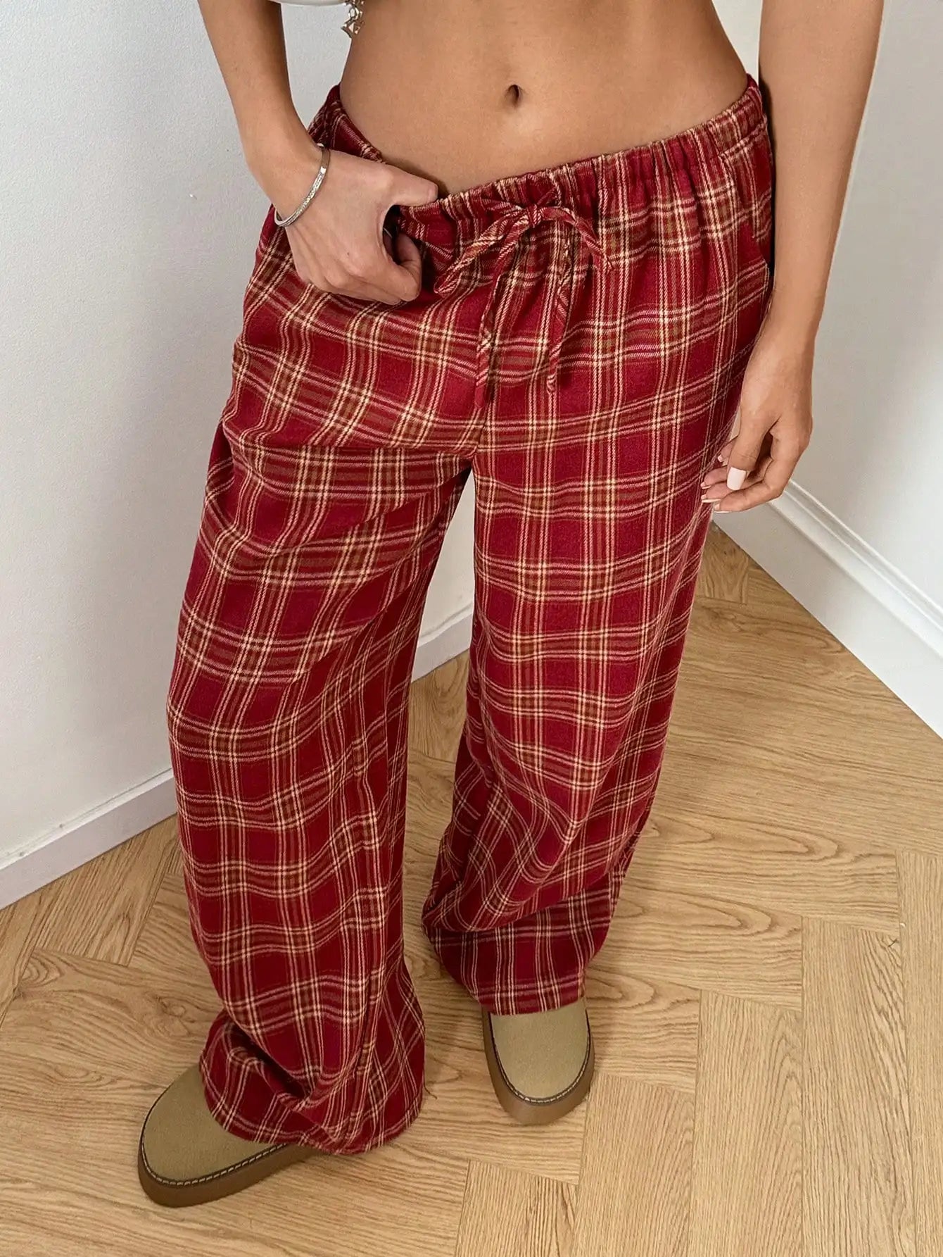 Vintage Slouchy Women's Pants with Pockets | Retro Aesthetic Drawstring Waist Trousers | Casual Loose Fit Pants
