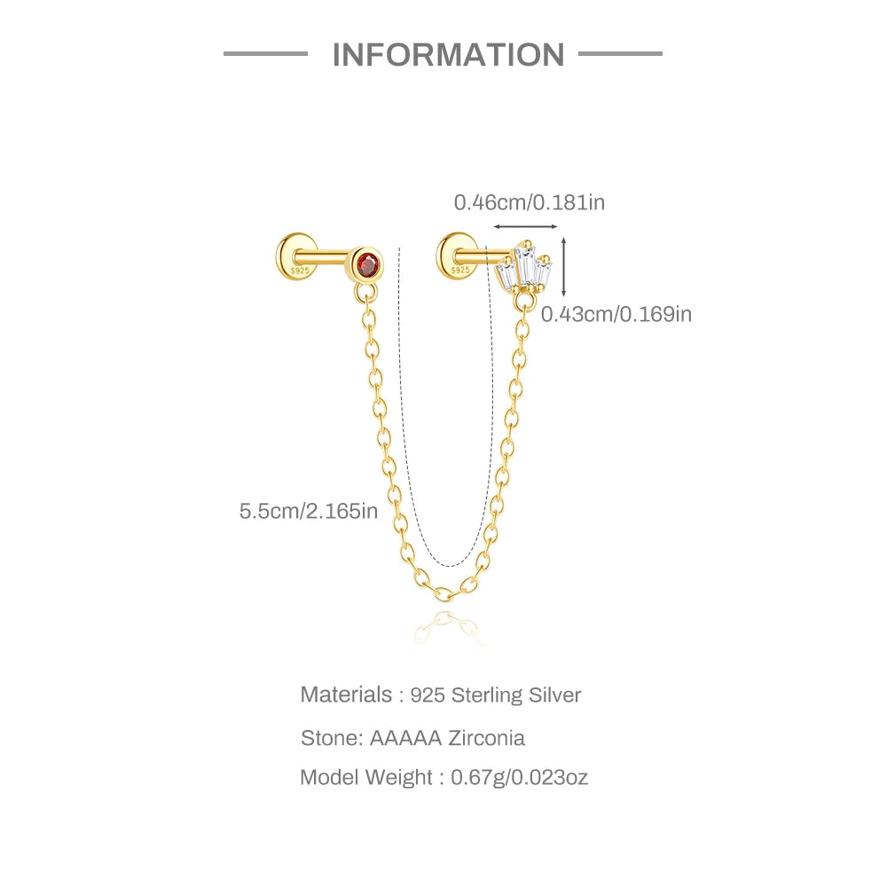 CANNER 925 Sterling Silver Horse Eye Tassel Zircon Drop Earrings – Minimalist Geometric Jewelry for Women