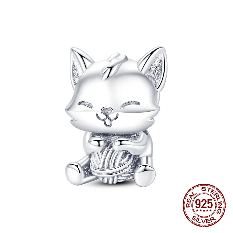 925 Sterling Silver Number & Puppy Family Beads Pendant | Fit 4mm Hole Bracelets