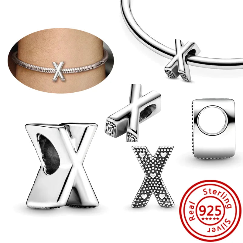 925 Sterling Silver A–Z Alphabet Letter Charms | Gold & Silver Beads for Women DIY Bracelet Jewelry