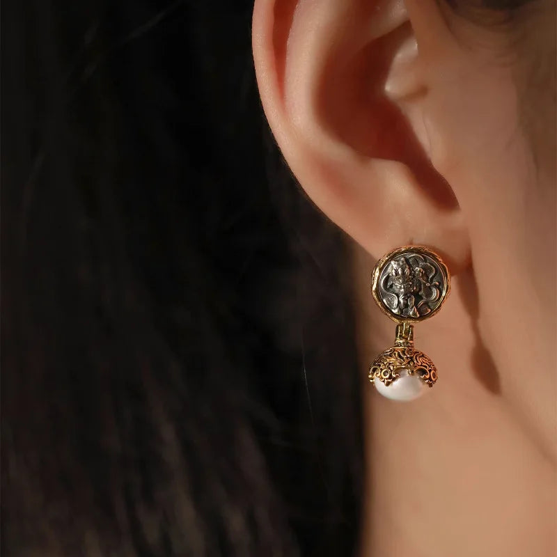 VENTFILLE 925 Sterling Silver Asymmetric Lava Earrings – Women’s Hip Hop Luxury Jewelry