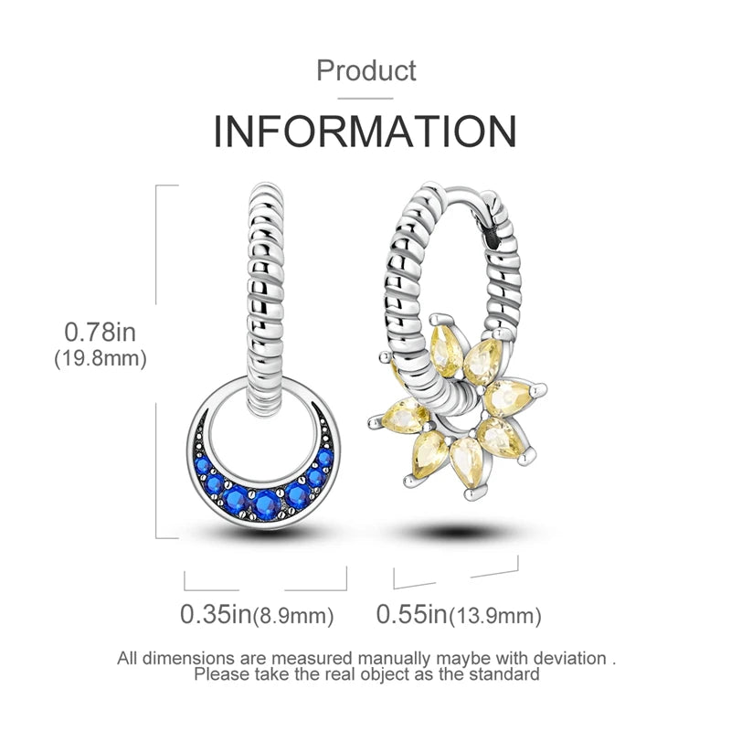 925 Sterling Silver Starlight Crystal Hoop Earrings – Circular Snake Bone Design Women’s Fashion Jewelry Gift