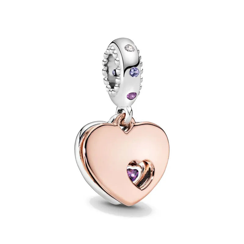 Hot Selling Rose Gold Firefly & Key Pendant Bead | 925 Sterling Silver Charm for Original European Bracelet