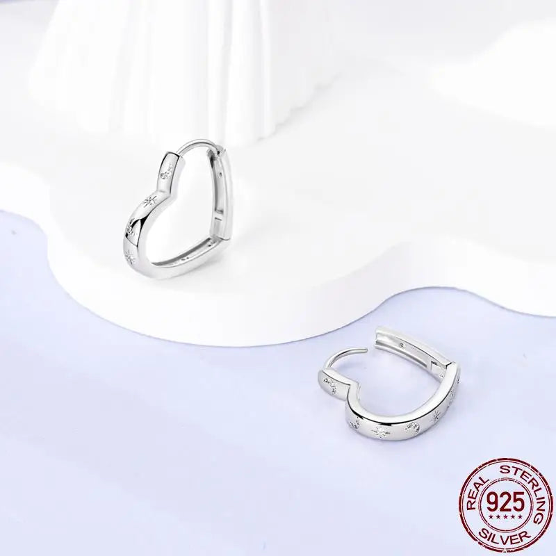 925 Sterling Silver Creative Hoop Earrings | Dangler Charms with Pave CZ for Women