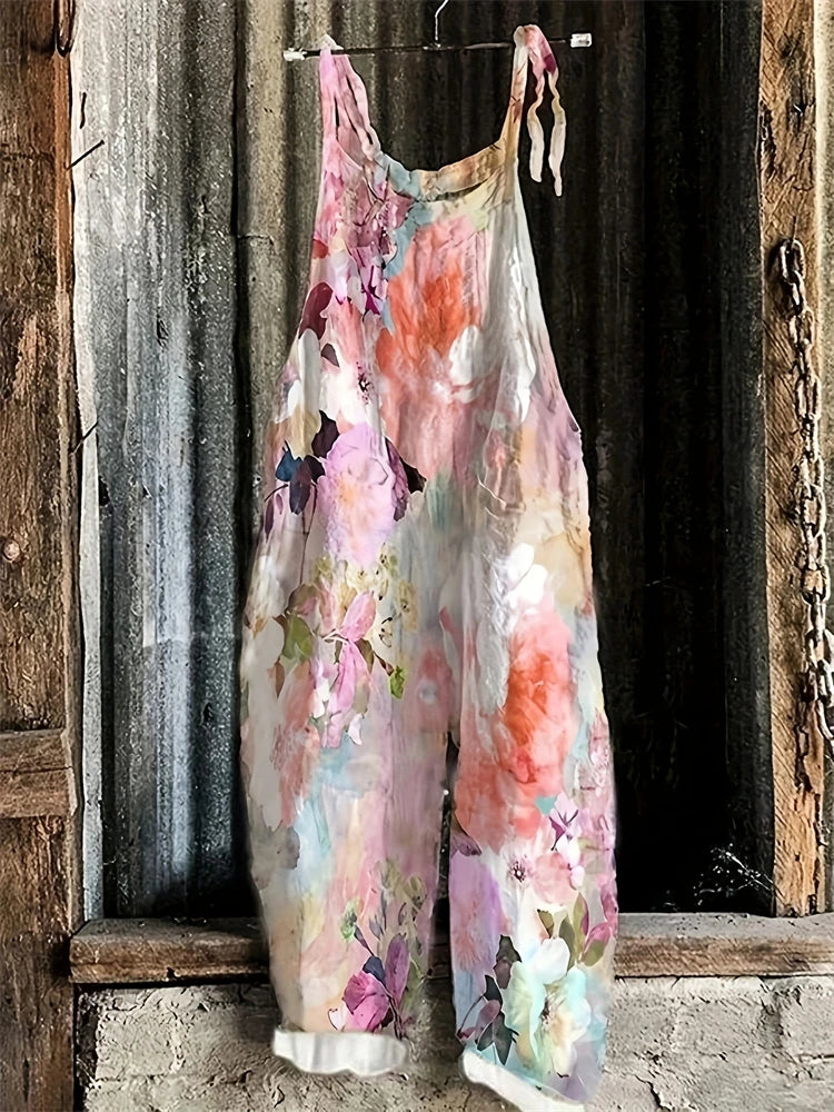 New Women's Strawberry Printed Jumpsuit – Cute Casual Summer Suspenders Set, Loose & Comfortable