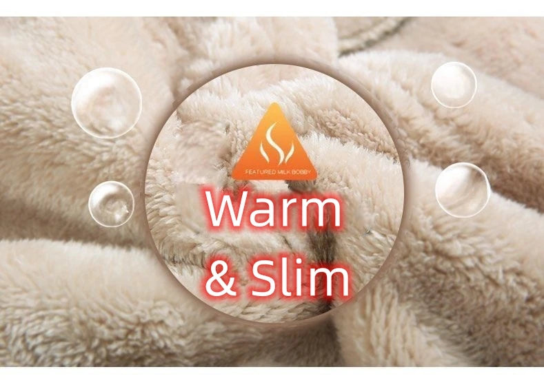 Autumn Winter Women’s Plush Fleece Pencil Pants – High Waist Corduroy Leggings | Elegant Office Trousers
