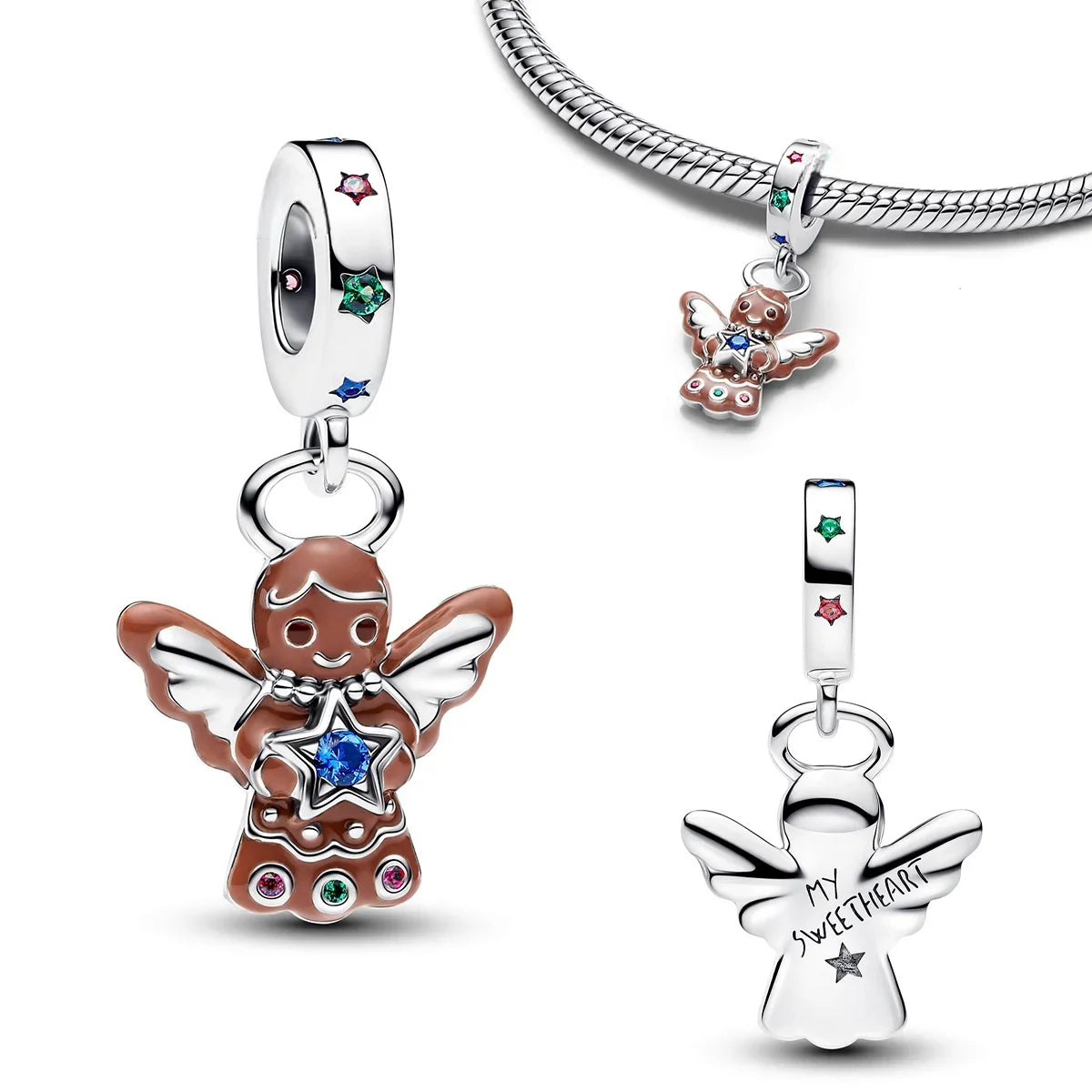 Christmas 925 Sterling Silver Charms | Santa Claus Reindeer Snowman Tree Beads Fit Original Bracelet