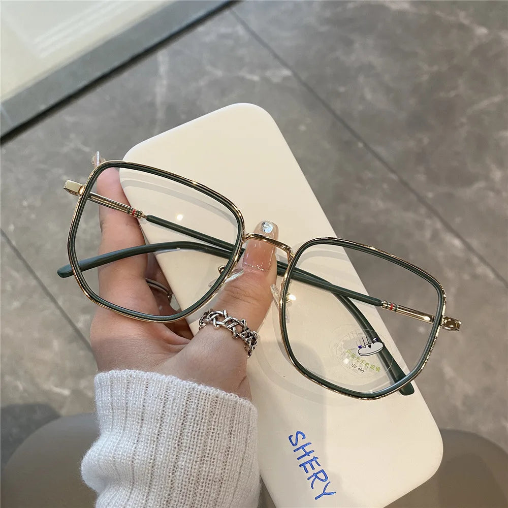 Transparent Computer Glasses – Unisex Polygon Frame Anti Blue Light Eyewear | Optical Spectacle Eyeglass