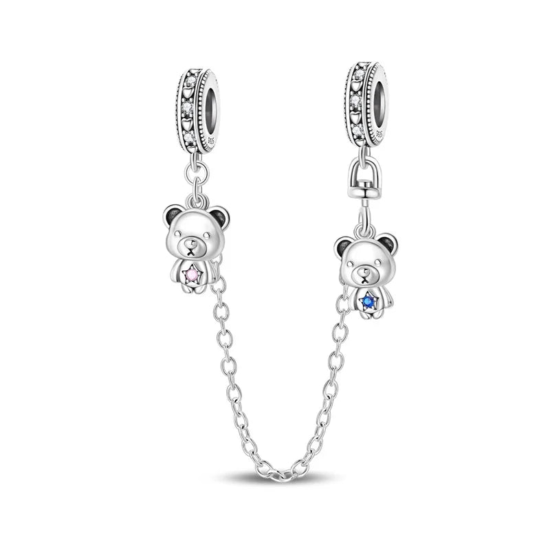 925 Sterling Silver Animal Charms | Bear, Rabbit, Dog, Panda, Elephant & Pig Beads Fit Original Bracelet DIY Jewelry Gift