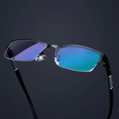 Metal Anti-Blue Light Reading Glasses for Men – Business Farsighted Eyewear Diopter 0 to +4.0
