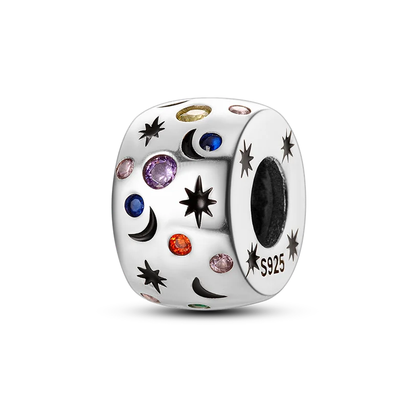 Silver Clasp 925 Sterling Silver Round Daisy Charm Beads | Safety Chain Pendant for Original Bracelets Jewelry