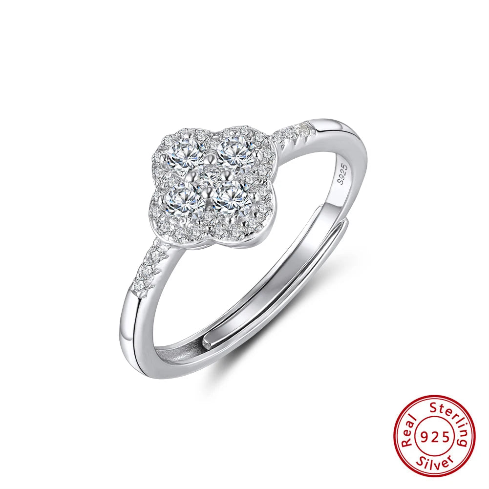 ORSA JEWELS 925 Sterling Silver Four-Leaf Clover Pendant Necklace with Premium Zirconia