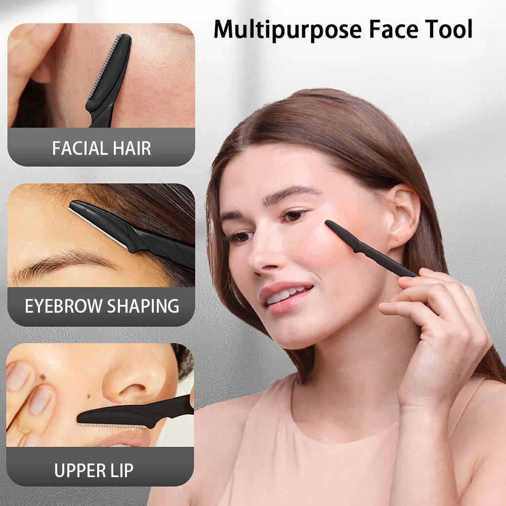 Razor Set for Eyebrow & Face | Multipurpose Dermaplaning Tool for Men & Women