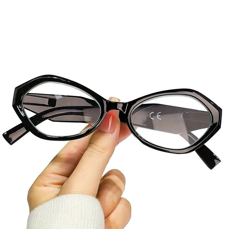New Elegant Polygon Reading Glasses – Blue Light Blocking Farsight Presbyopia Goggles +1.0 to +4.0