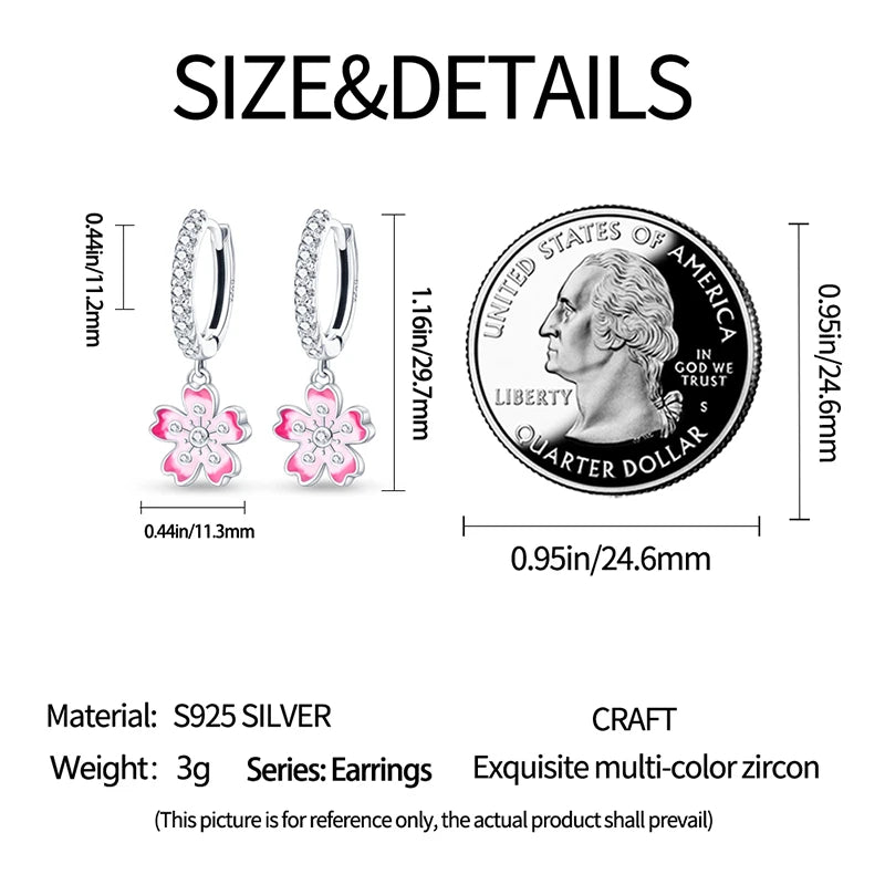 Orstarry 925 Sterling Silver Pink Sweet Bow Drop Earrings | Women’s Original Jewelry Party & Anniversary Gift