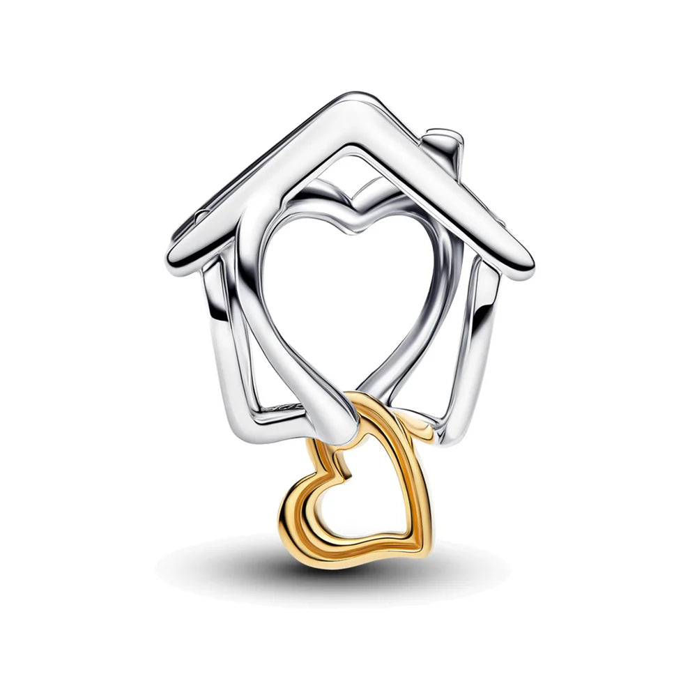 Sparkling Christmas Butterfly Bell Moon Charms | 925 Silver Beads Fit Original Pan Bracelet | DIY Women Jewelry New Year Gift