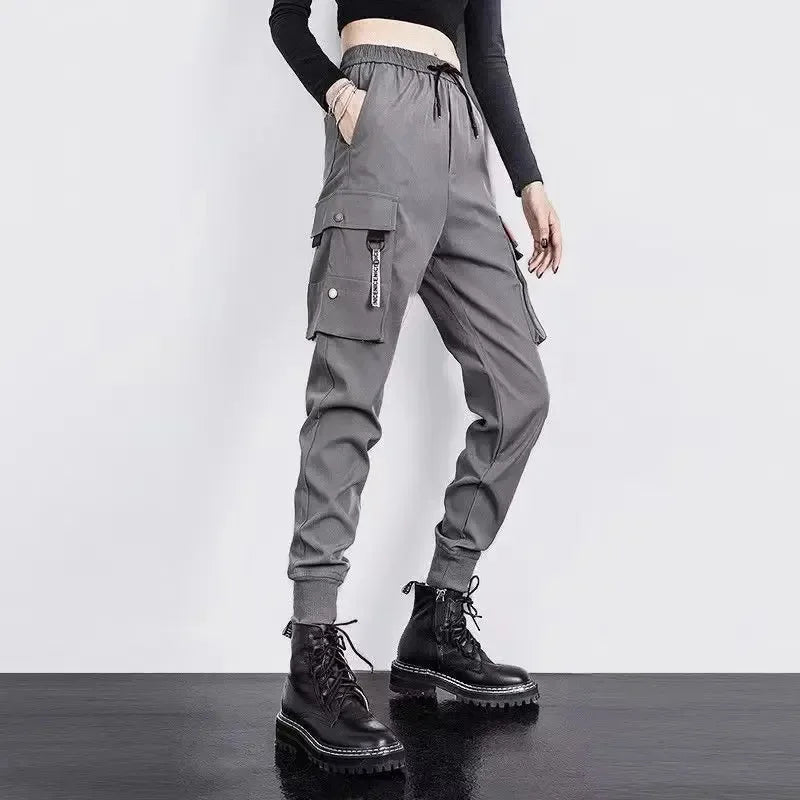 2024 Women’s Black Work Pants | Slimming Elastic Ankle-Length Sports Pants | Spring & Autumn Trendy Pants