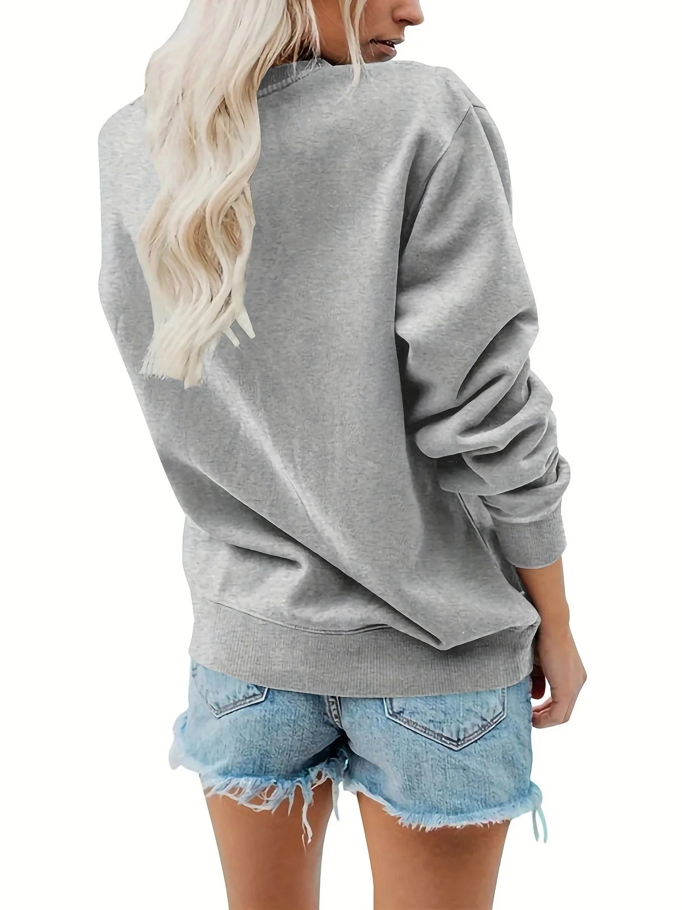 Women’s Autumn Winter Round Neck Pullover – Casual Loose Warm Long Sleeve Sweater with Paris Print