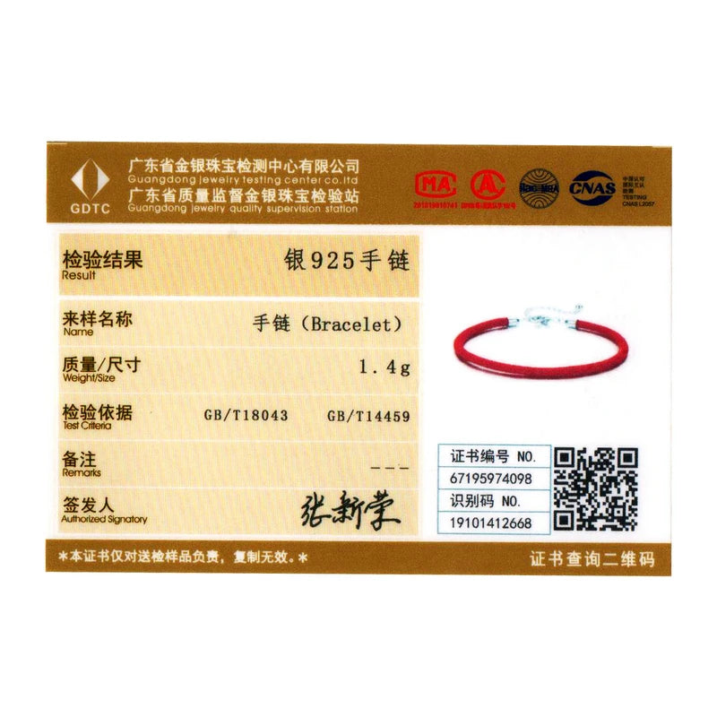 WOSTU 925 Sterling Silver Red Rope Bracelet – Classic Lucky Bangle Fit Pandora Beads Charms DIY Jewelry