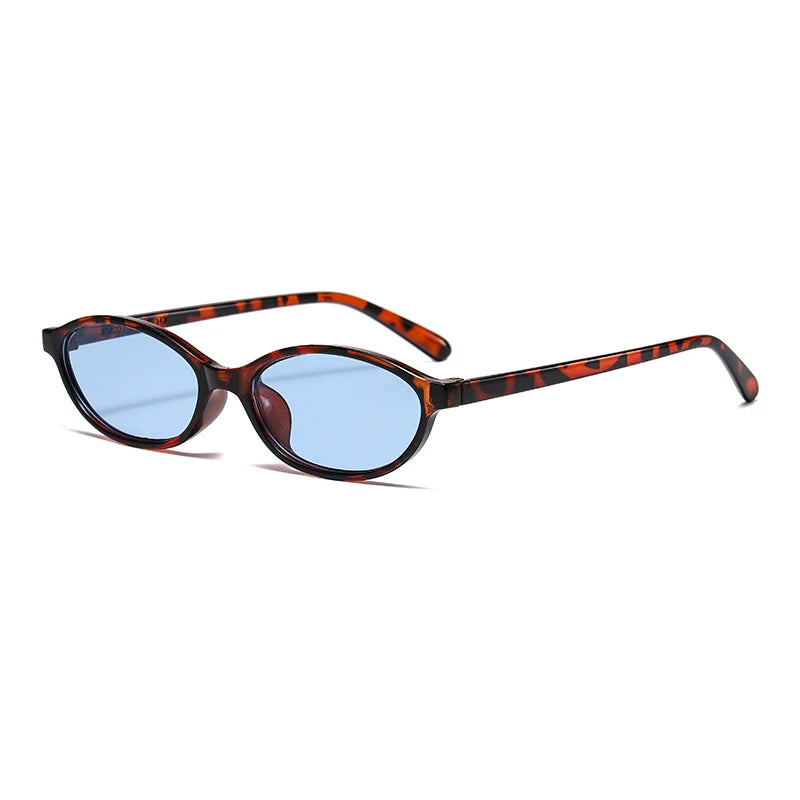 Retro Oval Frame Sunglasses – Fashion Personalized Trendy Small Frame Punk Cat Eye Sunshade Sun Protection Glasses