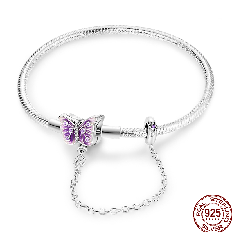 925 Sterling Silver Rainbow Leather Braided Bracelet | Eternal Love Stars & Moon Charm – DIY Women’s Beaded Jewelry Gift