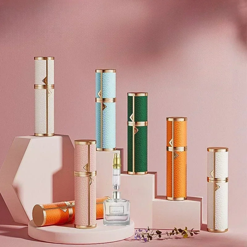 5ML Leather Bottom-Fill Refillable Perfume Atomizer – Travel Cologne Spray Bottle | Fine Mist Spray