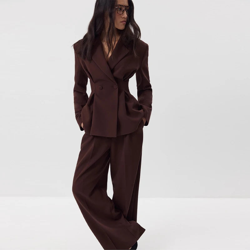 Women’s Blazer & Trouser Set 🌸 Solid Lapel Coat Wide Leg Pants 2026 ✨