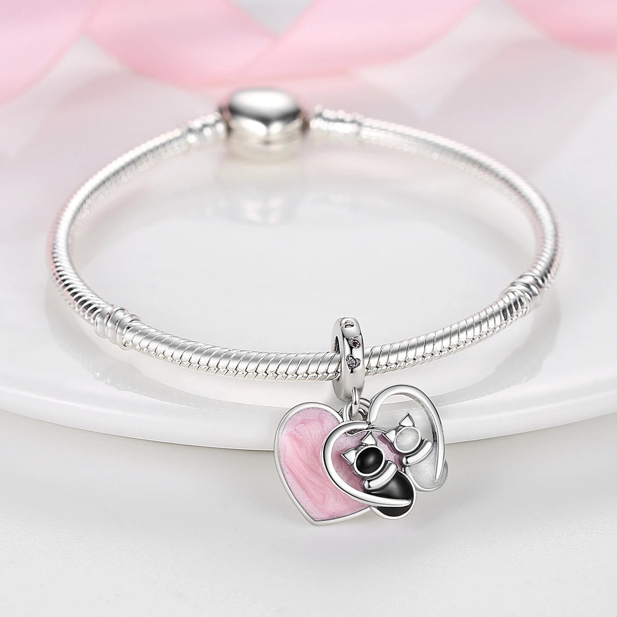 S925 Silver Heart Love Mom Infinity Charm | Dangle Bead Fit Bracelet Jewelry Mother’s Day Gift
