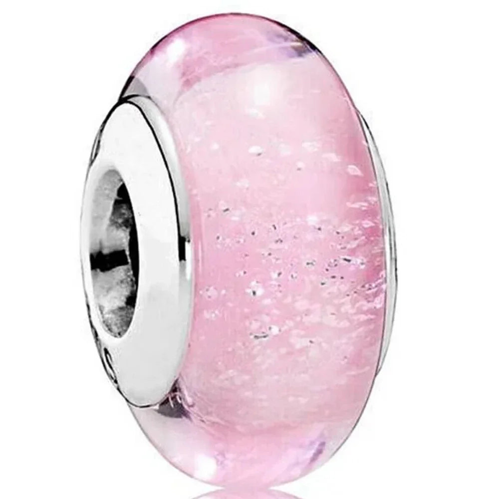 Original Murano Glass 925 Sterling Silver Butterfly Flower Leaf Rainbow Charm Bead | Cosmic DIY Bracelet Jewelry Gift for Women