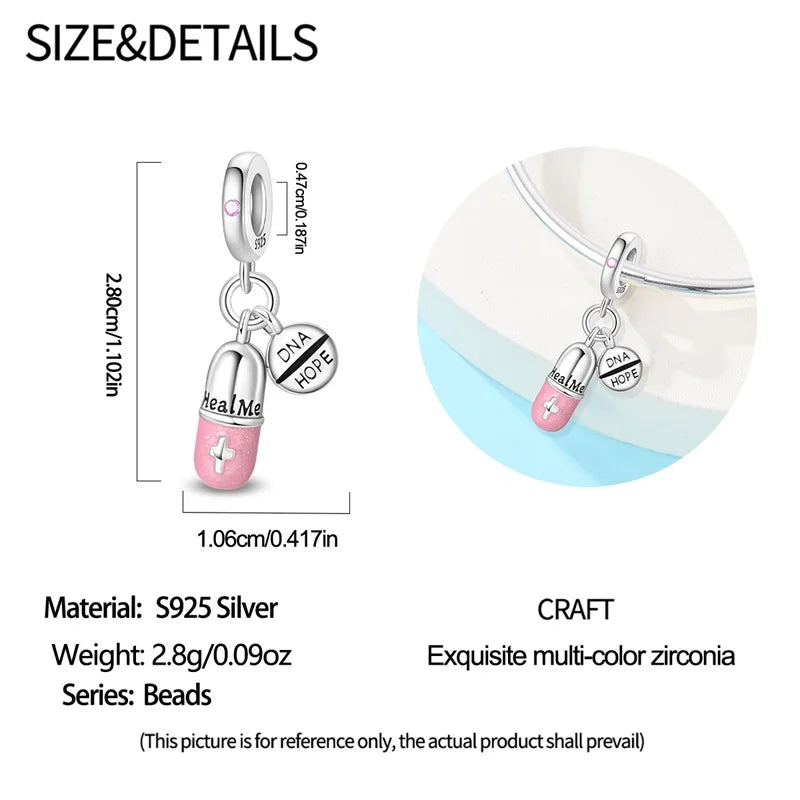 Doctor Nurse 925 Sterling Silver Charms Beads | Original Trendy Medical Pendant for DIY Bracelet Jewelry