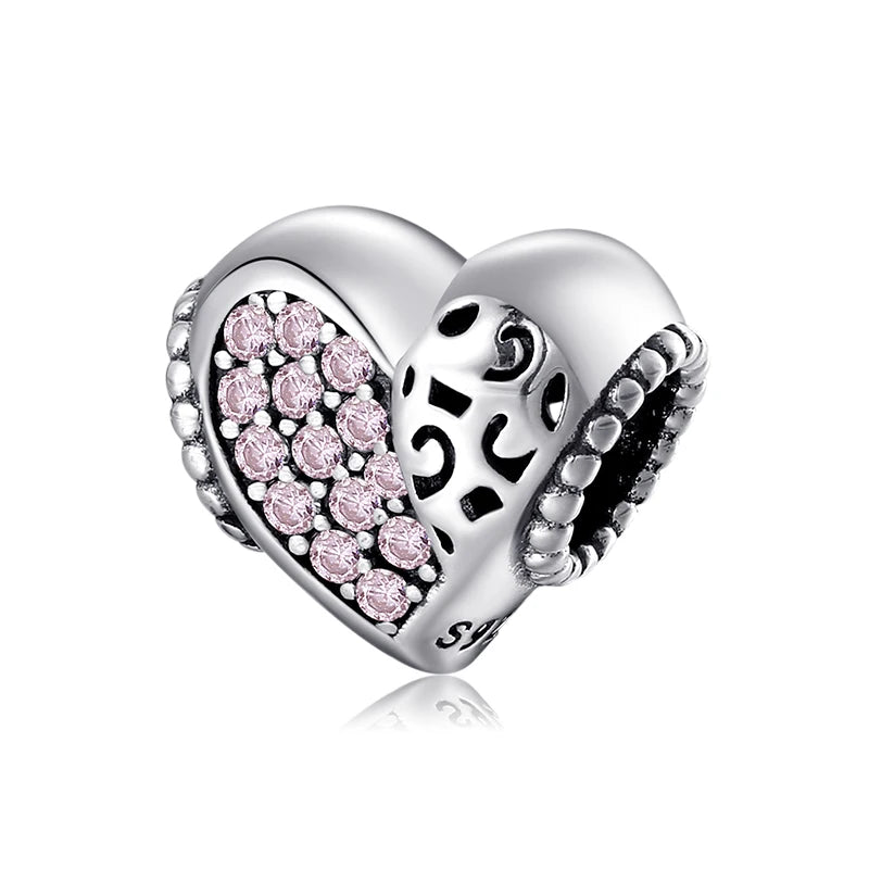 Give Birth To Life Pregnant Mother 925 Sterling Silver Charm | Pink CZ Beads Fit Original Bracelets