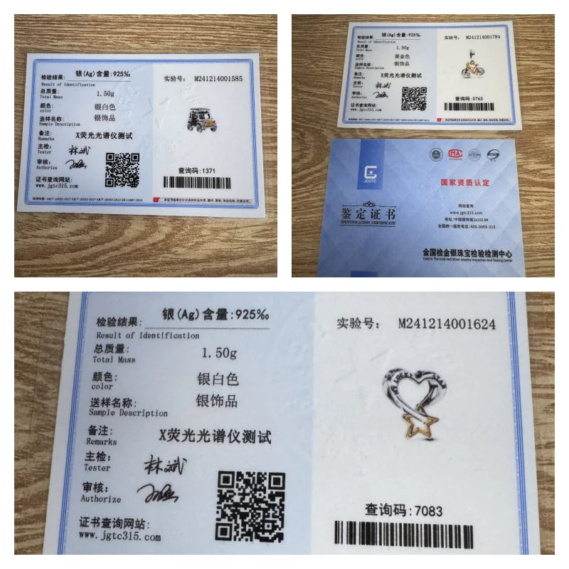 925 Sterling Silver Double Golden Heart Split Charm | Cute Boy & Girl Pendant for Original Bracelet Jewelry