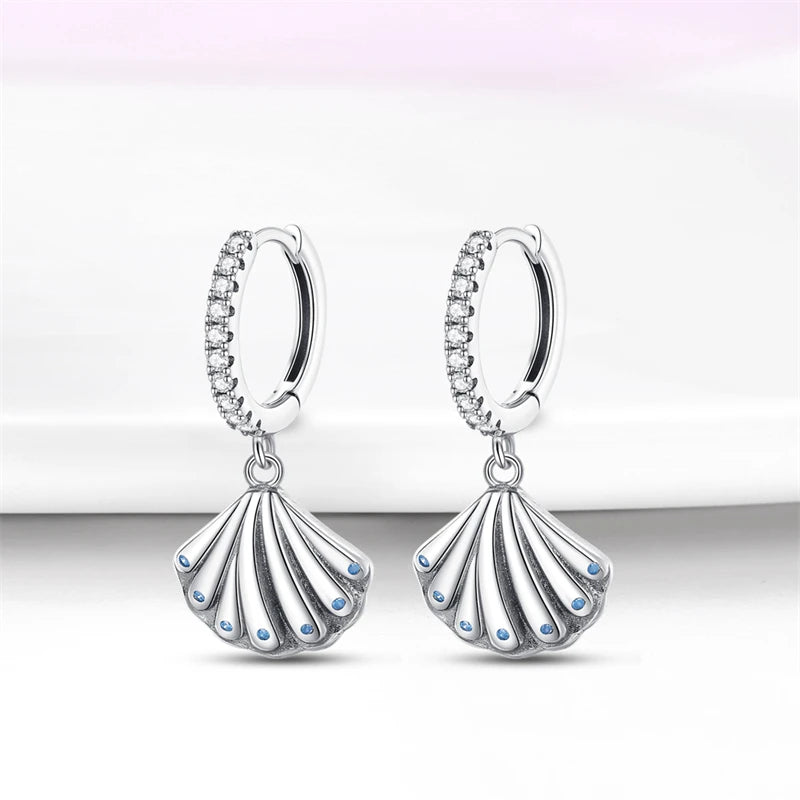 925 Sterling Silver Glowing Starfish & Shell Earrings | Fashion Jewelry for Women